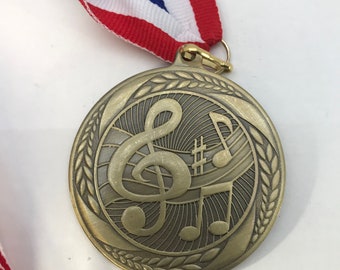 Music Medal Teacher Coach School Award 16" Lanyard Your Choice of Color