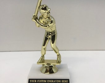 Baseball Softball Award Trophy 7" Male or Female Free Custom Engraving *Support the Vet*