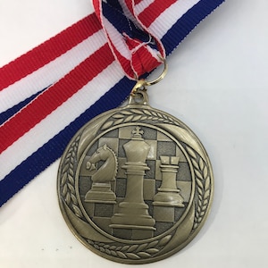 Chess Medal Teacher Coach School Award 16&quot; Lanyard Your Choice of Color
