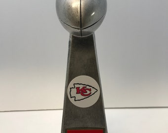 Kansas City Chiefs 4X Super Bowl Champions IV, LIV, LVII LVIIILombardi Style Trophy 13" Patrick Mahomes
