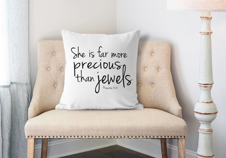 Throw Pillow-More Precious Than Jewels