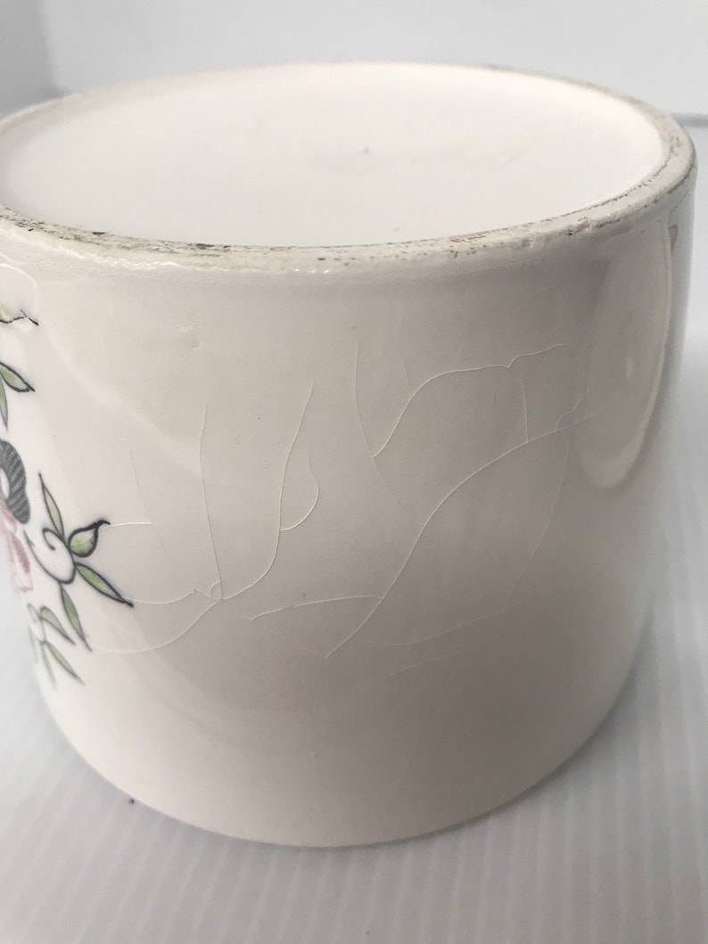 Farm Theme CandyTrinket Jar With Lid Porcelain 5 tall