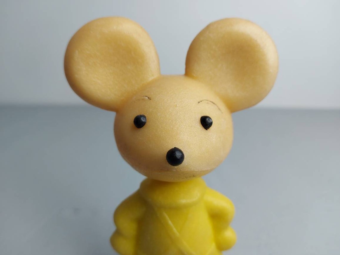 Yellow plastic Mouse Toy Vintage plastic Toy Soviet Mouse toy Etsy