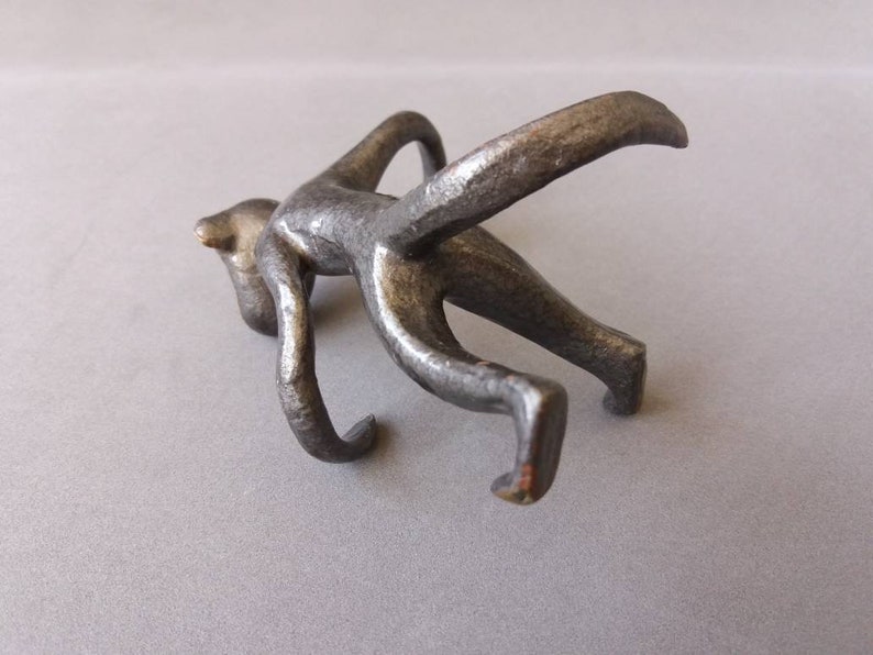 Vintage Ring Holder Brass Monkey Figurine Monkey Bronze Statuette Brass Statuette USSR Monkey Figure Retro Jewelry Holder Industrial Decor