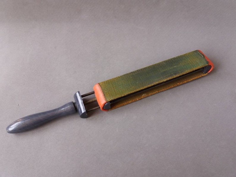 Vintage straight razor strop Leather shaving strop with wooden Etsy