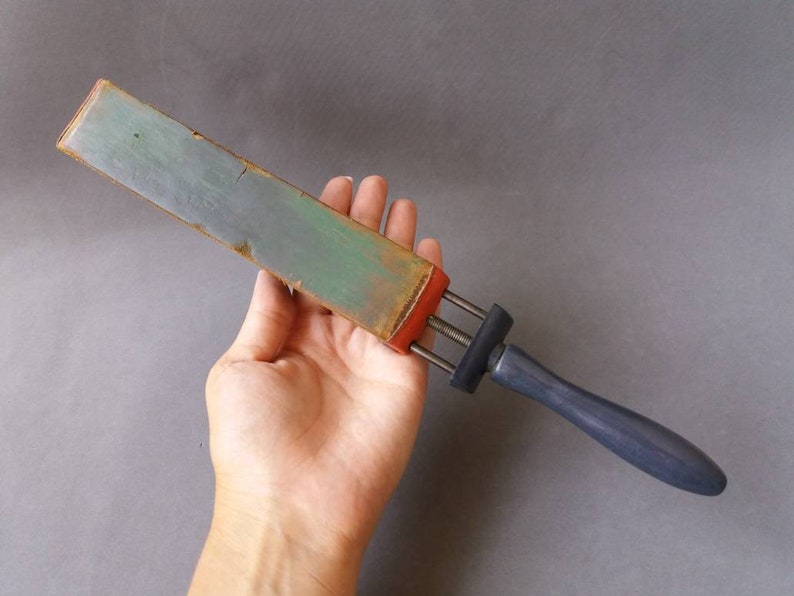 Vintage straight razor strop Leather shaving strop with wooden Etsy