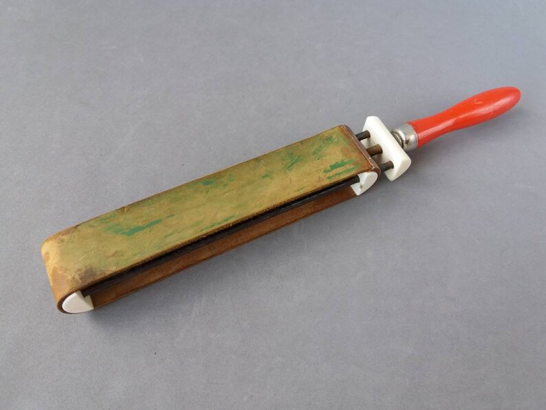 Antique straight razor strop Leather shaving strop with wooden Etsy