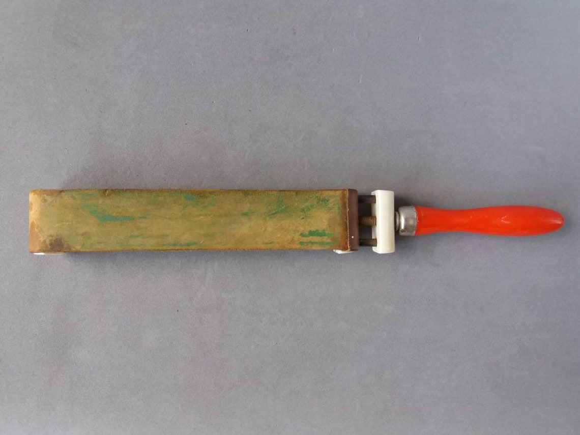 Antique straight razor strop Leather shaving strop with wooden Etsy