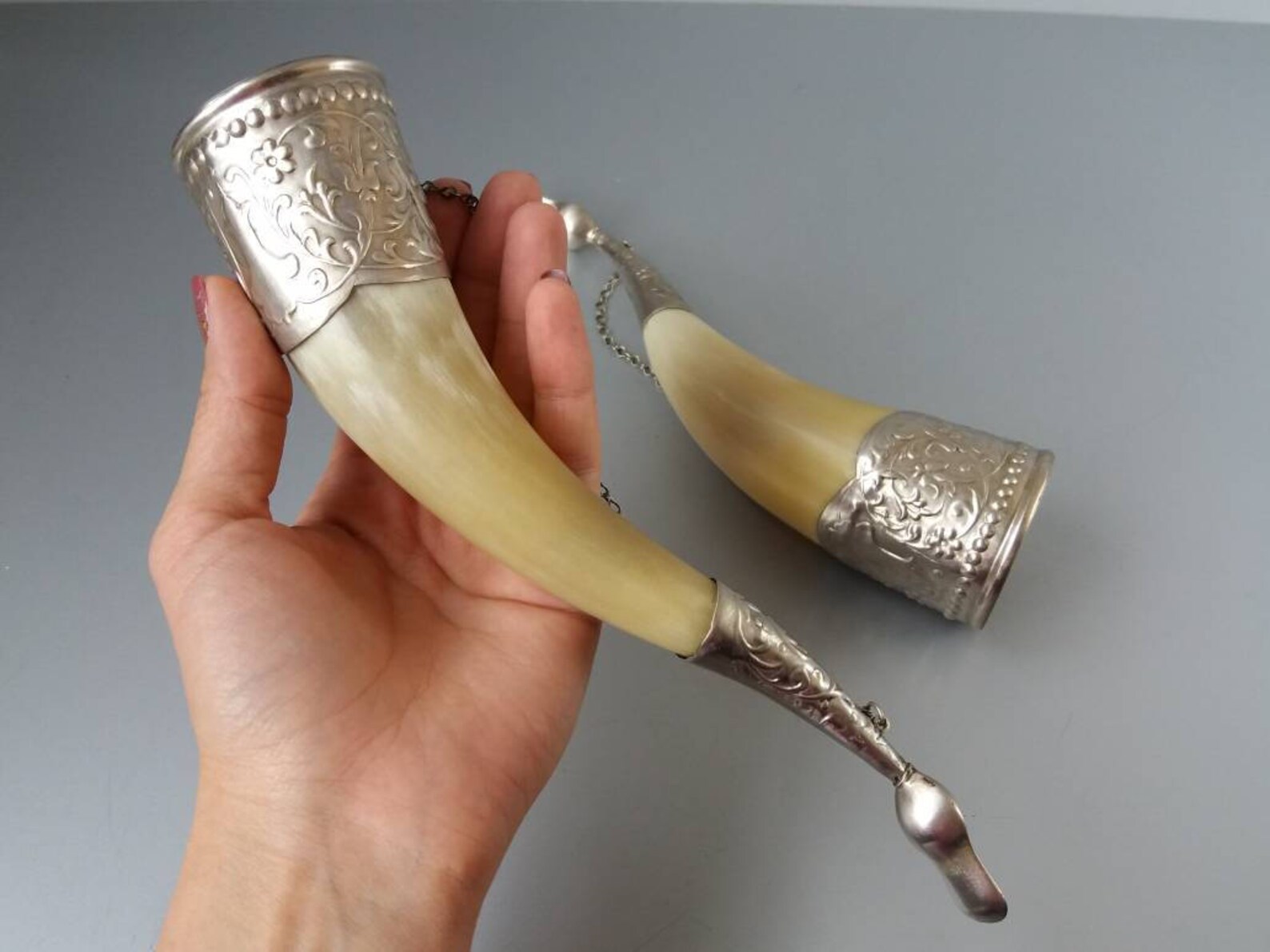 Set of 2 Vintage Horns Cup for Wine Buffalo Horn Soviet Etsy