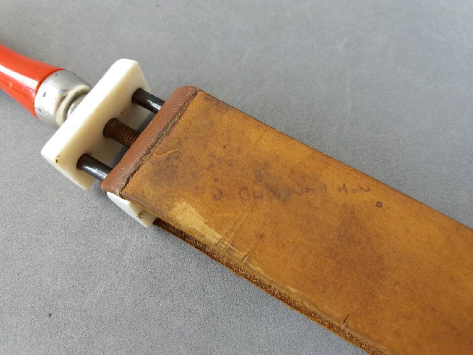 Antique straight razor strop Leather shaving strop with wooden Etsy