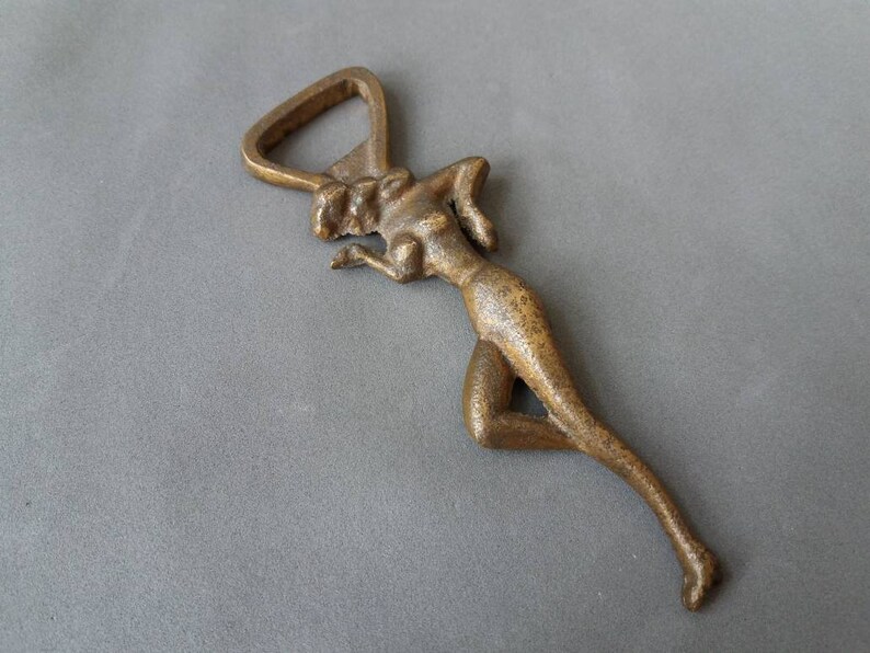 Vintage Brass Bottle Opener Nude Girl Bottle Opener Folding Etsy