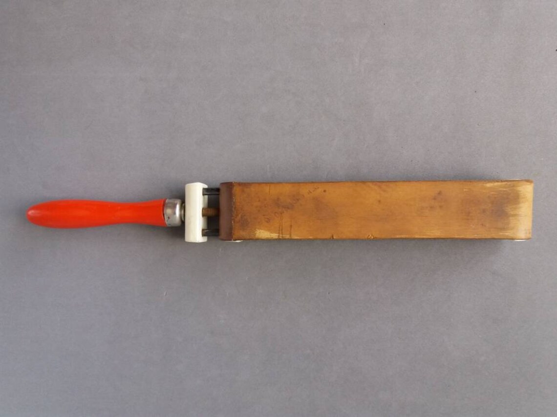 Antique straight razor strop Leather shaving strop with wooden Etsy