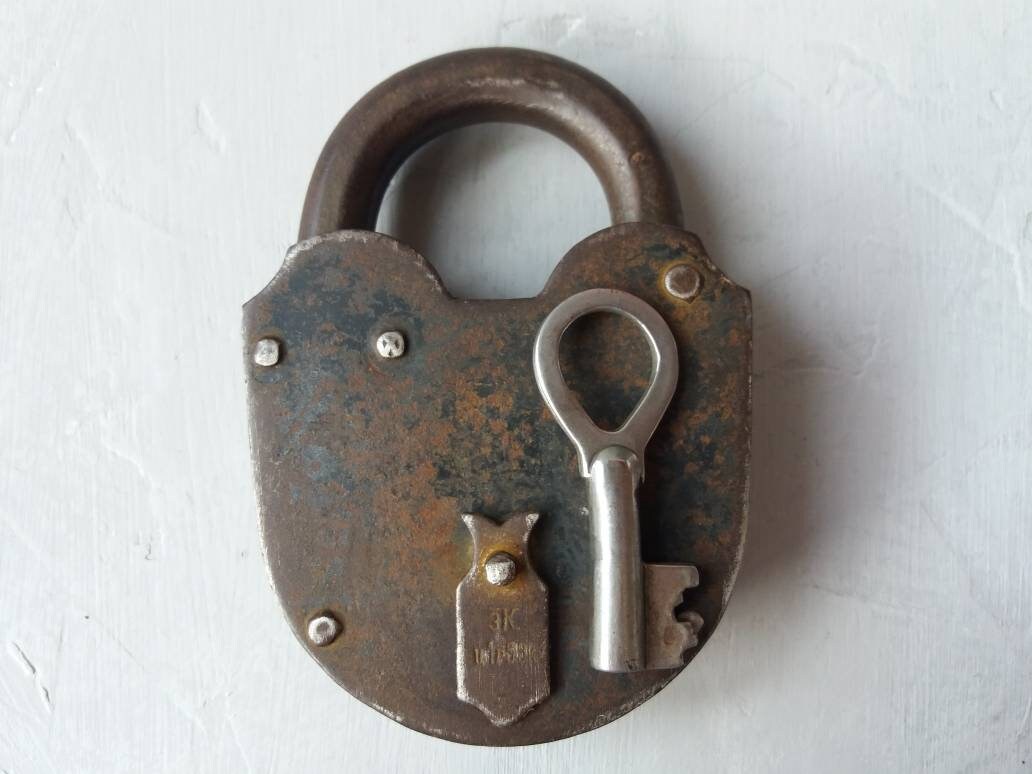 Vintage Big Padlock Working Padlock Industrial Lock Wedding Etsy