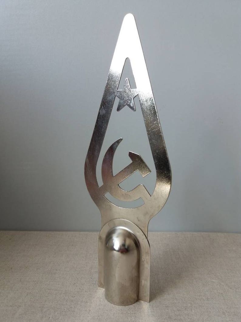 Vintage Flag Topper Hammer and Sickle USSR Soviet Symbol Collectible USSR Metal Flag Tip Soviet Communism Made in USSR 70s Soviet Flag Tip