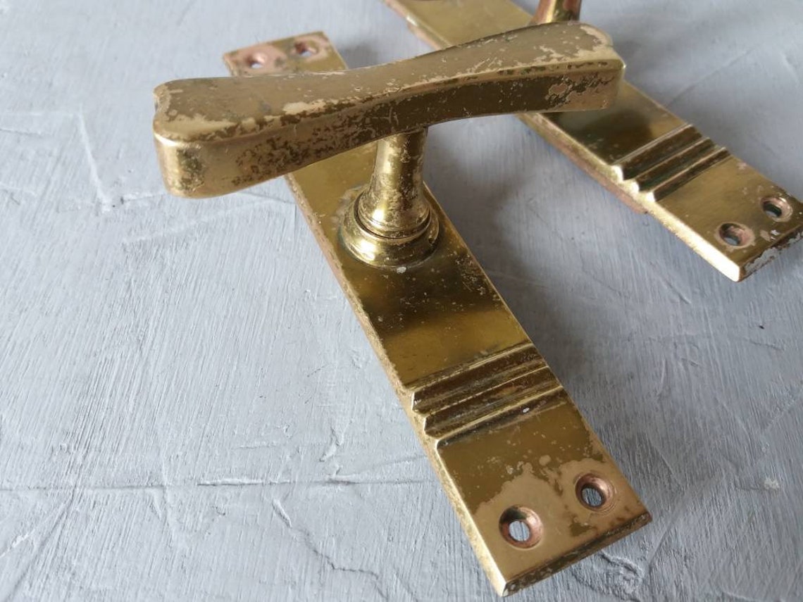 Vintage Brass Window Pulls Distressed Window Handles Old Etsy