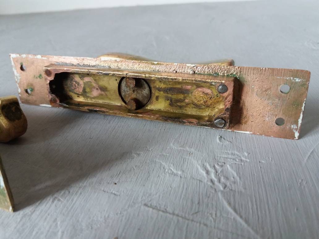 Vintage Brass Window Pulls Distressed Window Handles Old Etsy