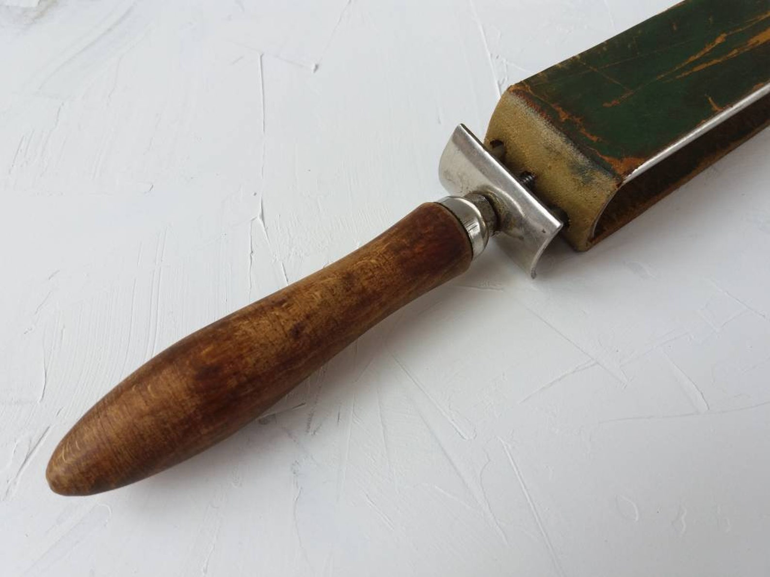 Vintage straight razor strop Leather shaving strop with wooden Etsy