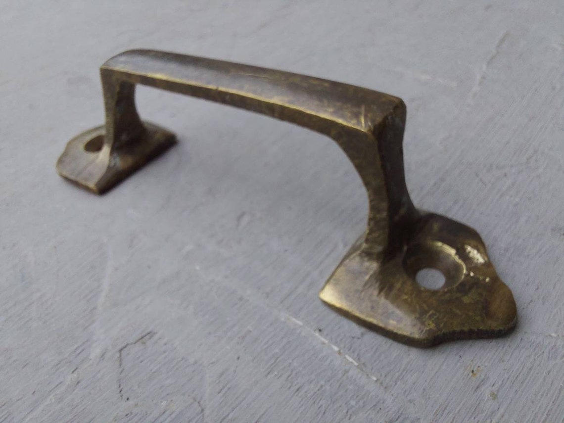 Antique brass window pull Old black handle Bronze Etsy