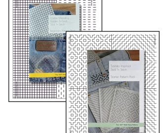 Visible Mending & Sashiko Inspired Patterns Starter Pack Bundle