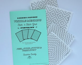 Sashiko Inspired Visible Mending Stick ‘n Stick Pattern Starter Pack