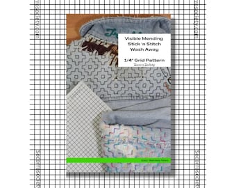Visible Mending 1/4" Grid Full Sheet Stick and Stitch Pattern