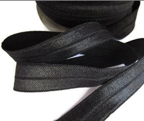 Black Fold Over Elastic 3/4 Matte/shiny Sewing Supply. 