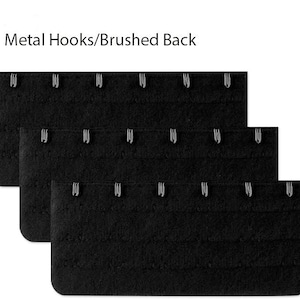 Black Metal  3 Row X 6 Hooks bra extender with brushed soft back.