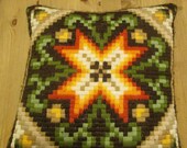 Embroidered Pillow, Scandinavian Handcraft