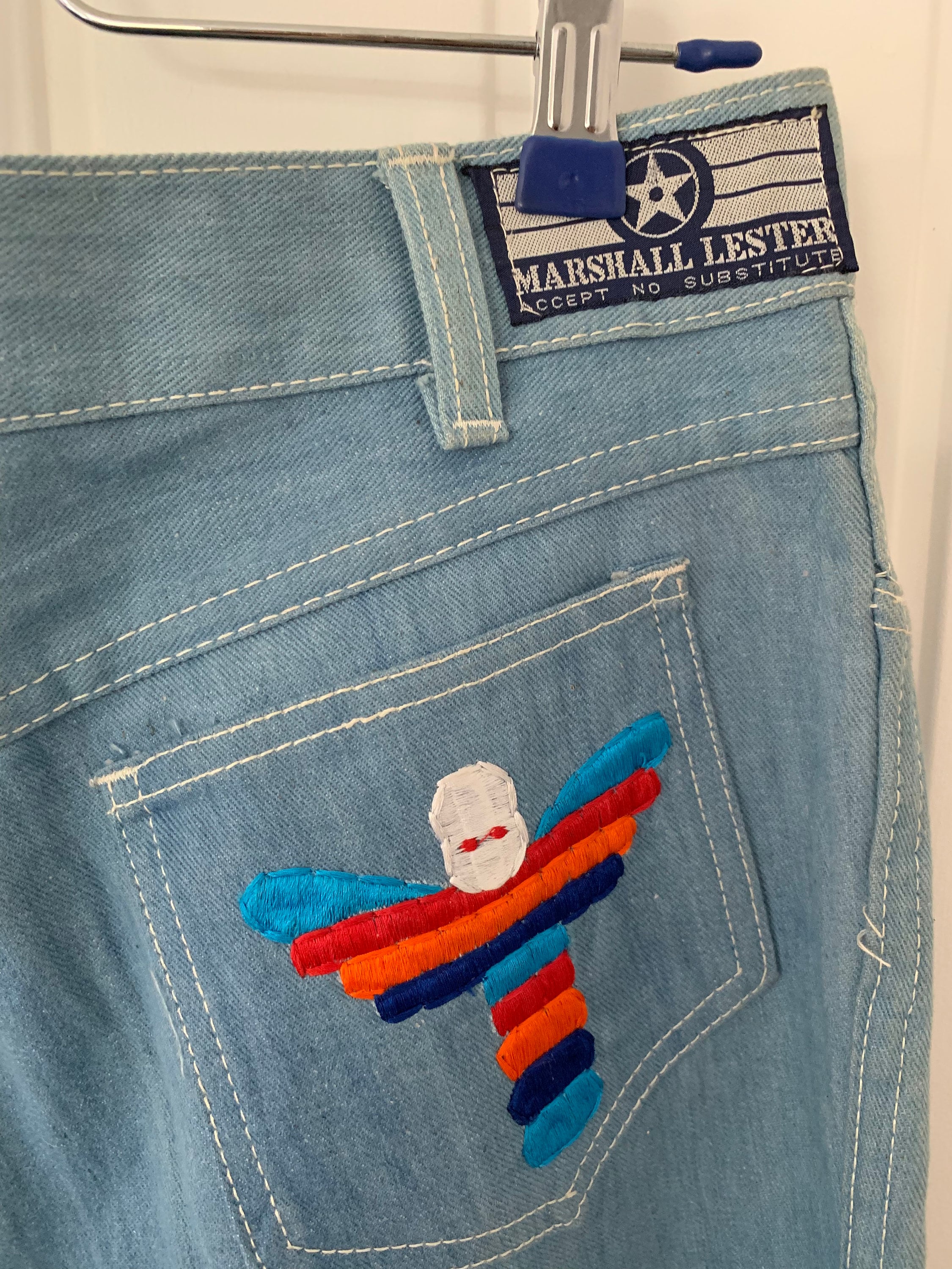 Vintage Denim Marshall Lester Jeans Embroidered 60s 70s - Etsy