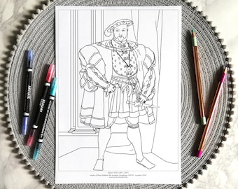 King Henry VIII Colouring Sheet Printable