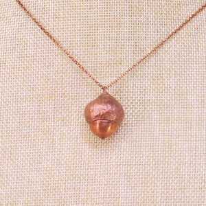 Real Acorn Copper Necklace, Electroformed -M44- Handmade Nature Inspired Jewelry