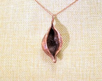 Real Pod Necklace, Electroformed - Z11- Handmade Nature Inspired Jewelry