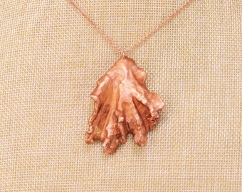 Real Turkey Tail Shelf Mushroom Copper Necklace, Electroformed-F50- Jewelry Inspired by Nature