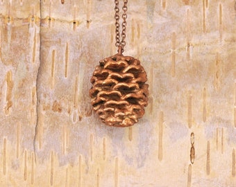 Real  Pine Cone Copper Necklace, Electroformed - W31- Handmade Nature Inspired Jewelry