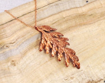 Real Arborvitae Copper Necklace -X41- Handmade Nature Inspired Jewelry