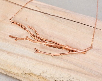 Real Branch Copper Necklace, Electroformed-S36- Handmade Nature Inspired Jewelry