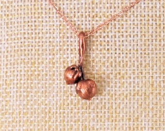 Real Seed Buds Copper Necklace, Electroformed -L24- Handmade Nature Inspired Jewelry