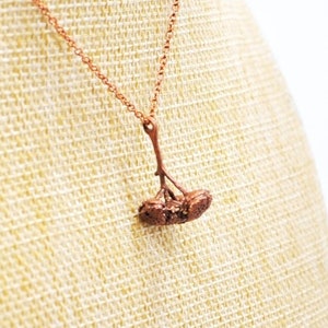Real Tiny Dried Flower Copper Necklace, Electroformed- Y19- Handmade Nature Inspired Jewelry