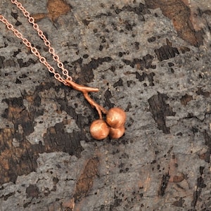 Real Pepperberry Copper Necklace -BB29- Handmade Nature Inspired Jewelry