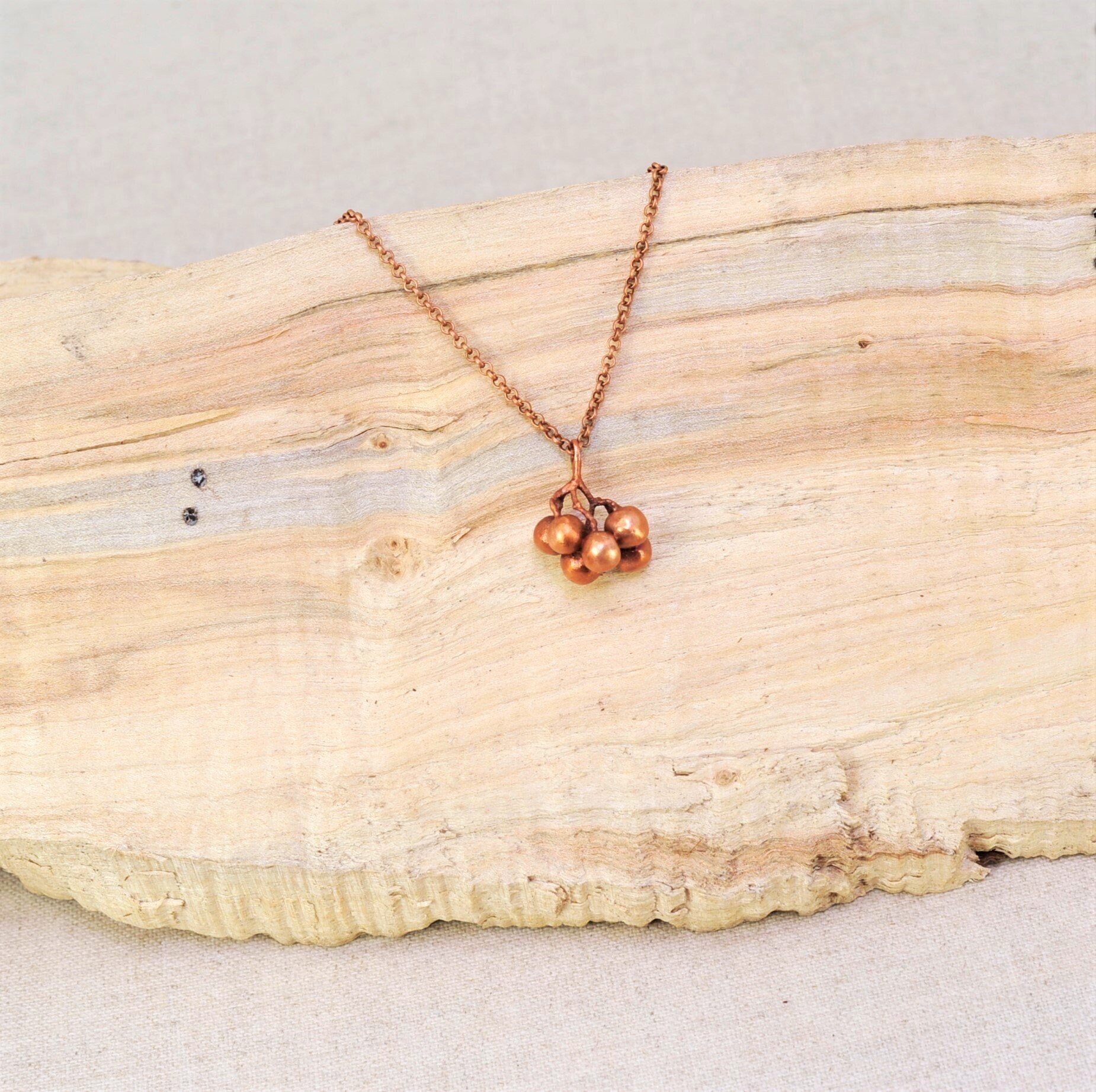 Real Pepperberry Copper Necklace, Electroformed -E44- Handmade Nature Inspired Jewelry