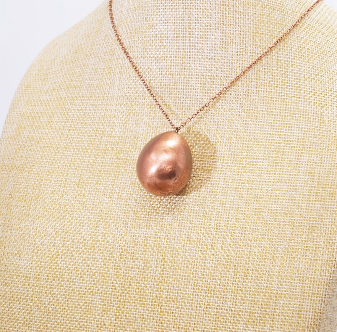 Real Small Quail Egg Copper Necklace V22 Handmade Nature Etsy