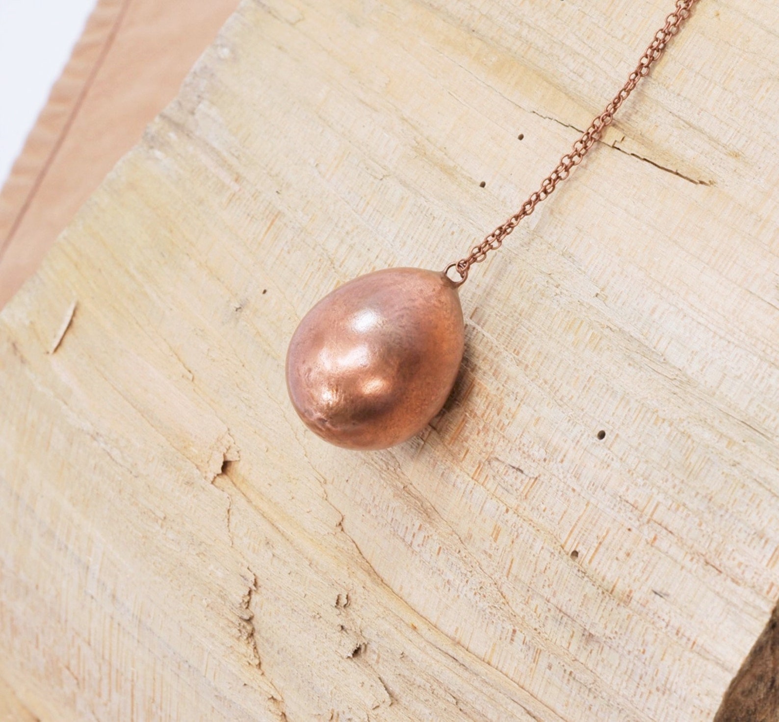 Real Small Quail Egg Copper Necklace V22 Handmade Nature Etsy