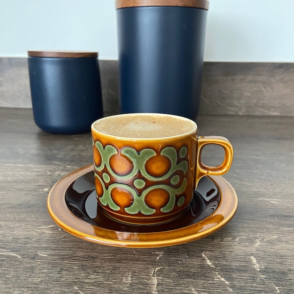 Retro Cup and Saucer Hornsea Brontë Pottery