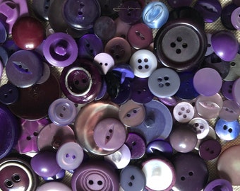Job Lot 100 Purple Buttons