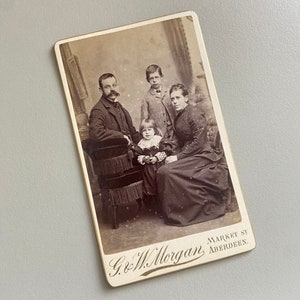 G W Morgan Victorian Photograph of a family and fantastic moustache!