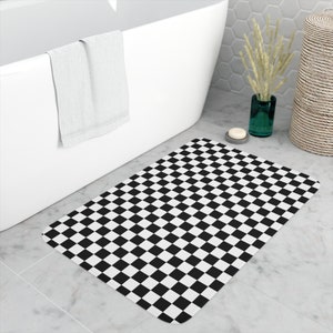Checkerboard Memory Foam Bath Mat
