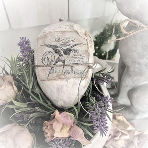 VINTAGE Easter egg 18.5 cm - SHABBYCHIC - Unique - Farmhouse - EASTER