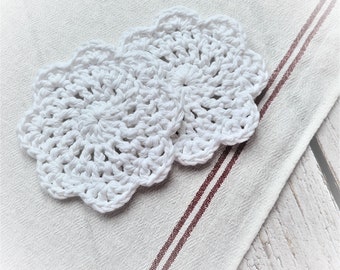 Set of 2 coasters - CLARISSE - 100% cotton - SHABBY-CHIC - Farmhouse