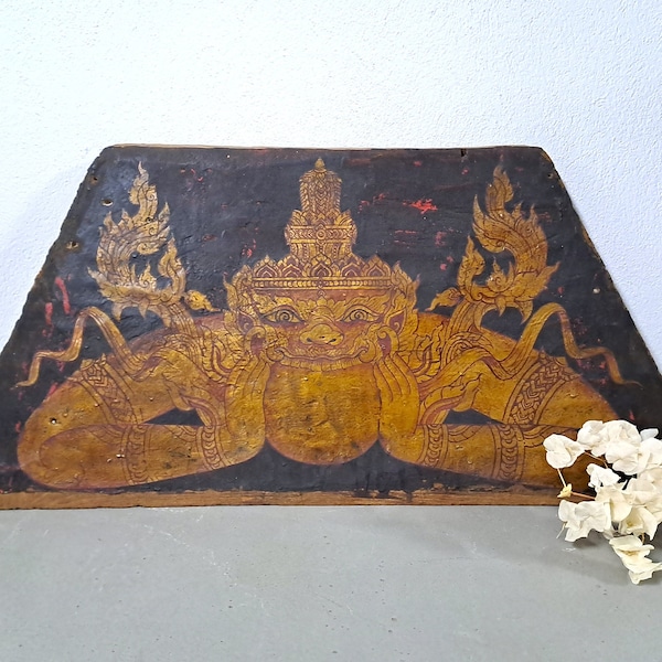 Wanddeko Thailändische Malerei Kunst Buddah Asien schwarz gold