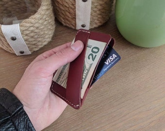 The Chapman #1S minimalist wallet, front pocket wallet, leather wallet, mens wallet, slim wallet, thin wallet, cash strap, card wallet